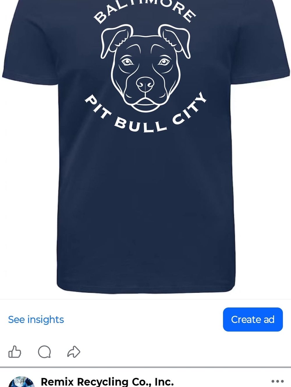 Next Level Apparel Navy & White Pit Bull City Dog T-Shirt